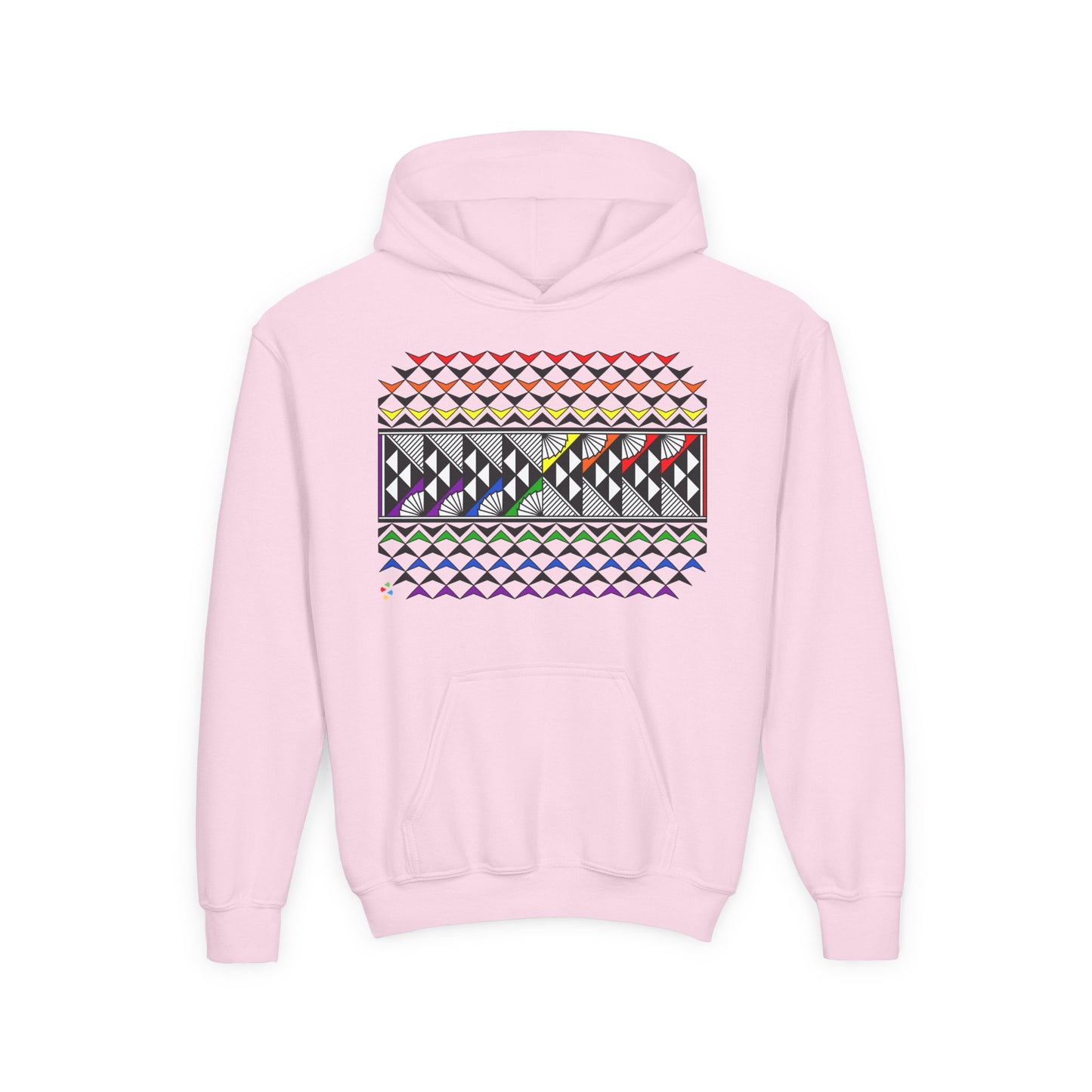 Rainbow Rain and Sun Youth Heavy Blend Hooded Sweatshirt