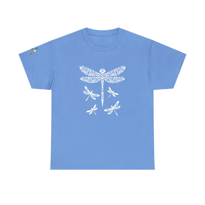Native Dragonfly in White Gildan Unisex Tee