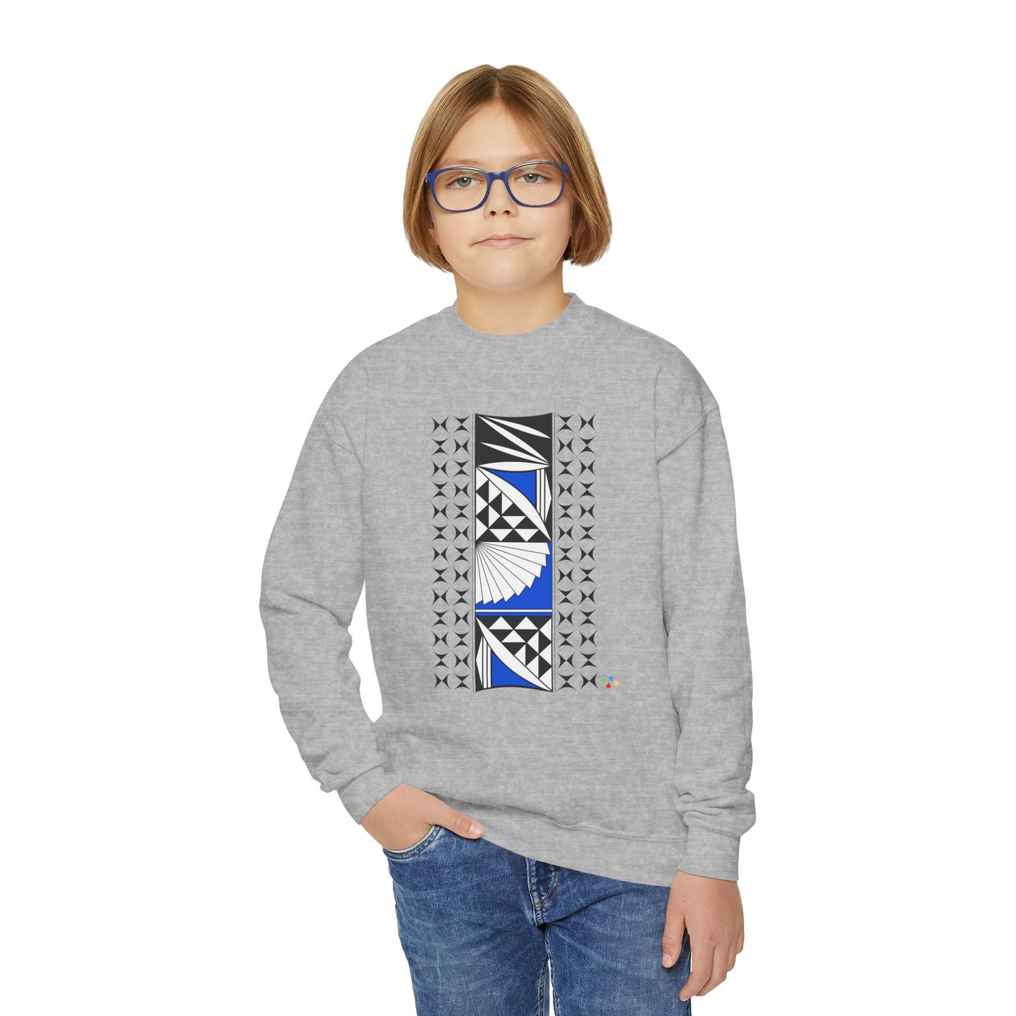 Southwest Sunrise in Blue Youth Crewneck Sweatshirt