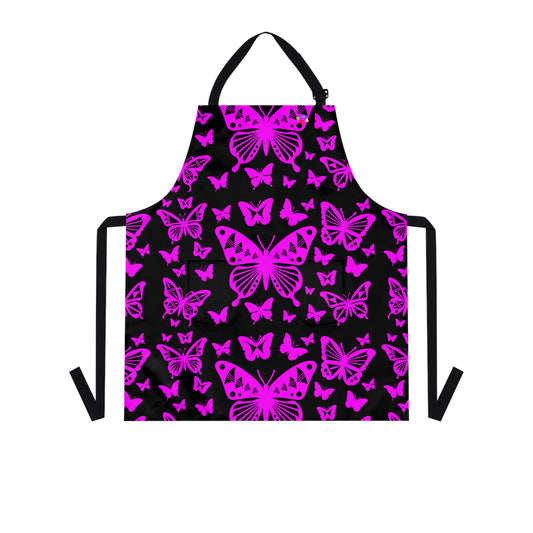 Native Butterflies in Pink Two Pocket Apron
