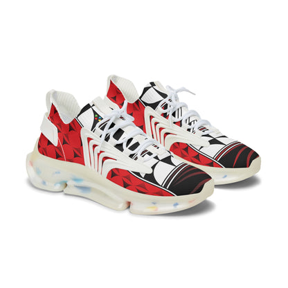 Feather Blessing on Red Women's Mesh Sneakers