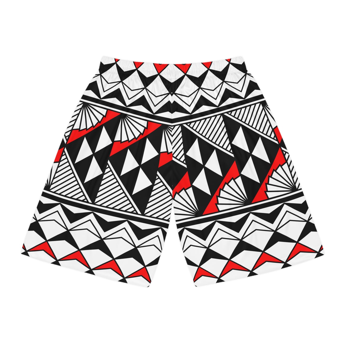 Sun and Rain in Red Basketball Shorts