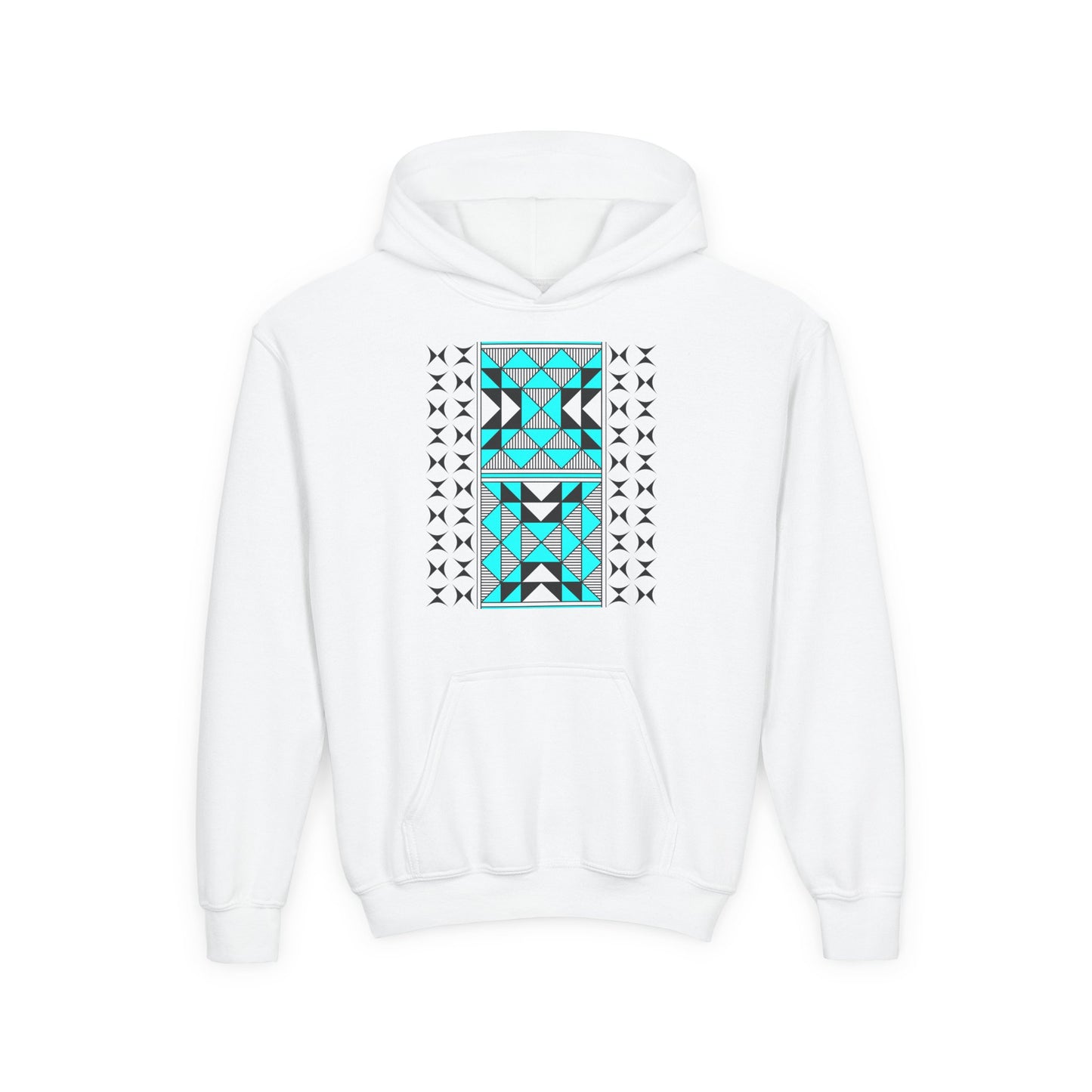 Sacred Mountains in Turquoise Youth Heavy Blend Hooded Sweatshirt