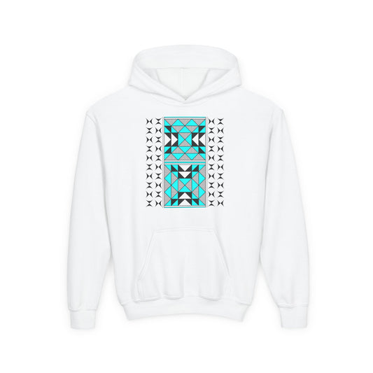 Sacred Mountains in Turquoise Youth Heavy Blend Hooded Sweatshirt