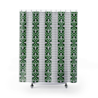 Southwest Mountains in Green Shower Curtains