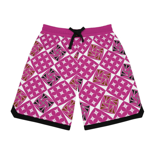 Sacred Universe in Pink Basketball Rib Shorts