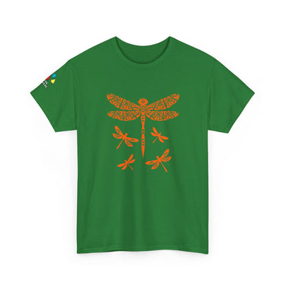 Native Dragonfly in Orange Gildan Unisex Tee