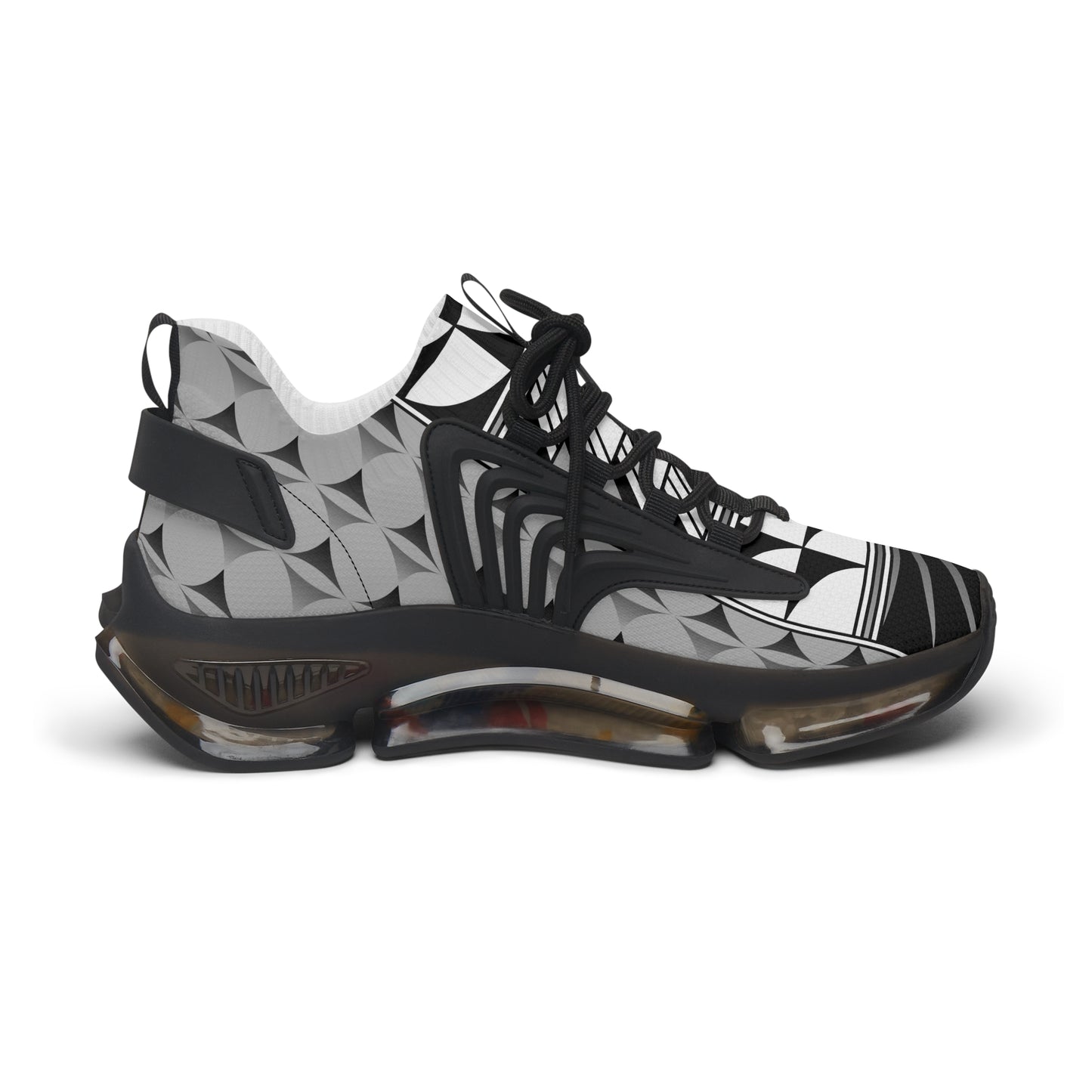 Feather Blessing on Gray Women's Mesh Sneakers