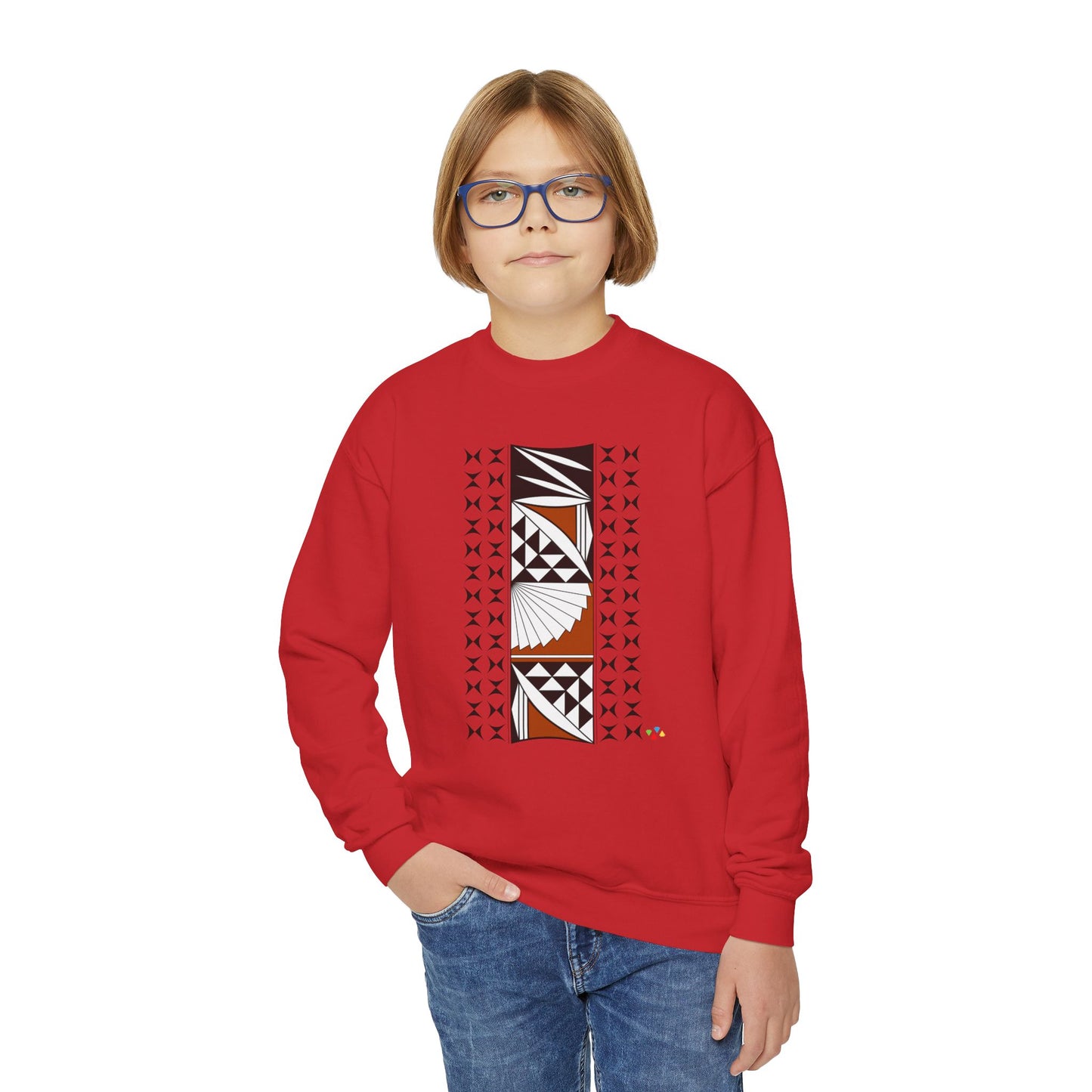 Southwest Sunrise in Rust Youth Crewneck Sweatshirt