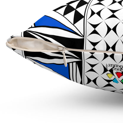 Southwest Sunrise in Blue Square Pillow