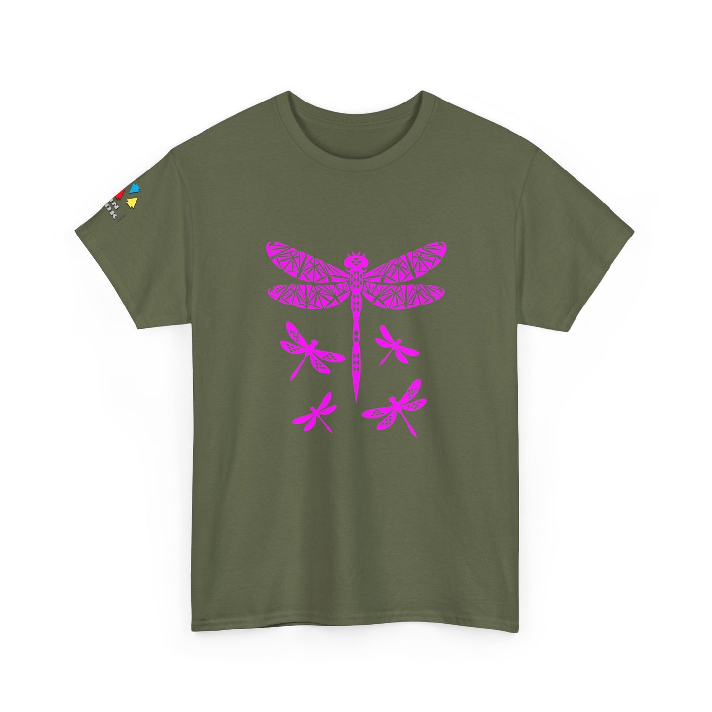 Native Dragonfly in Pink Gildan Unisex Tee