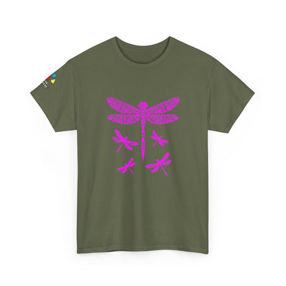 Native Dragonfly in Pink Gildan Unisex Tee
