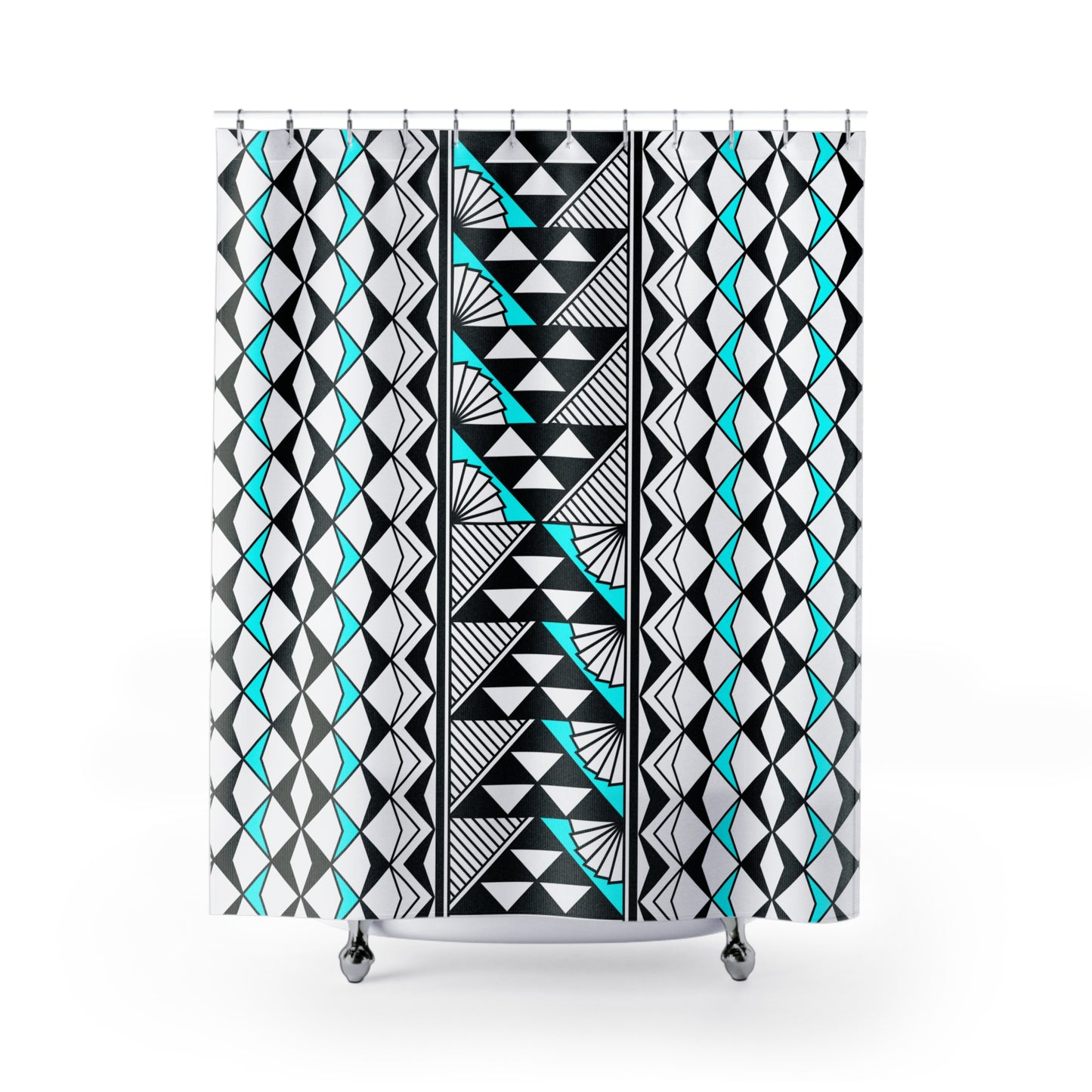 Turquoise Sun and Rain Shower Curtains