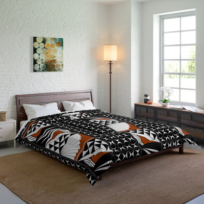 Southwest Sunrise on Black Comforter