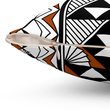 Sun and Rain in Rust Spun Polyester Square Pillow