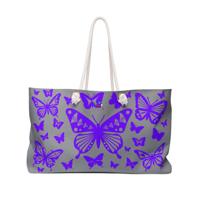 Purple Butterfly Burst Weekender Bag