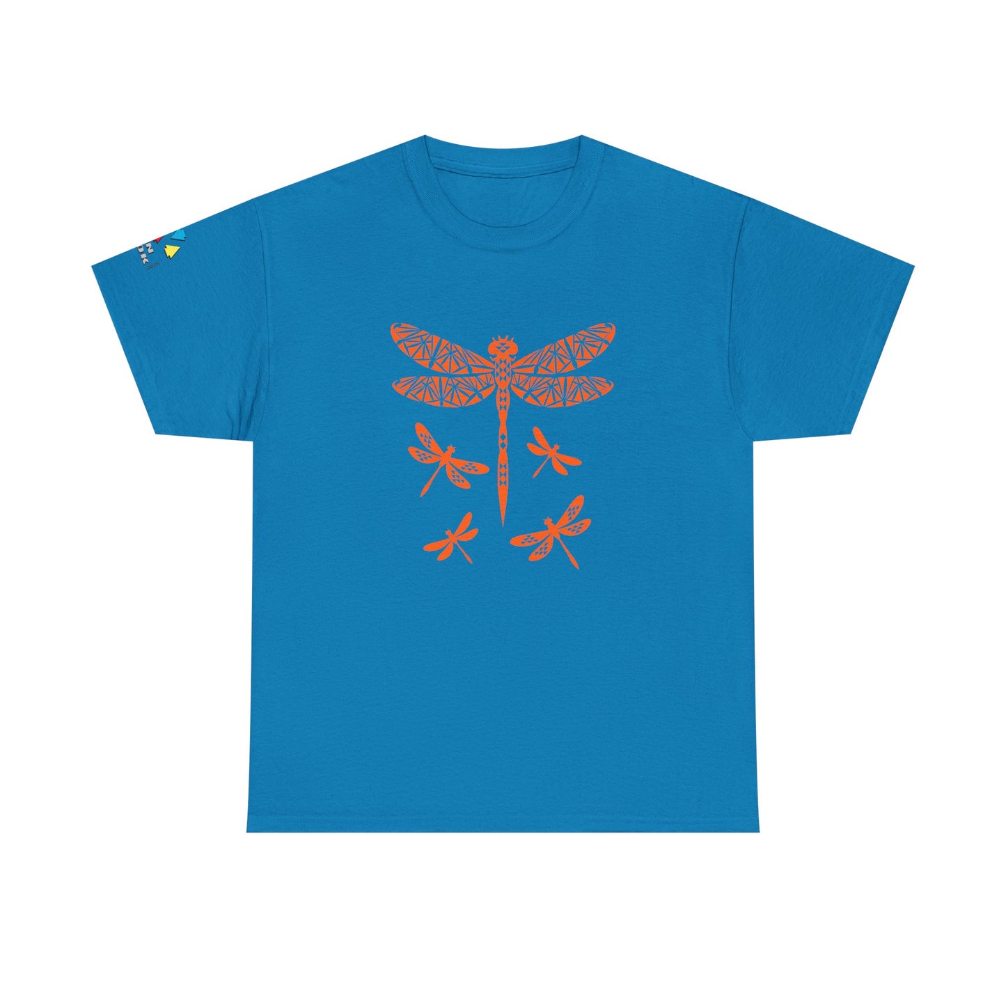 Native Dragonfly in Orange Gildan Unisex Tee