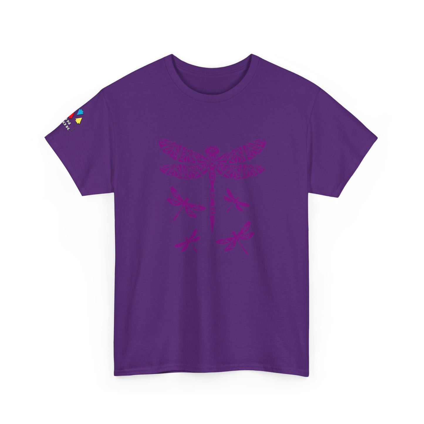 Native Dragonfly in Purple Gildan Unisex Tee