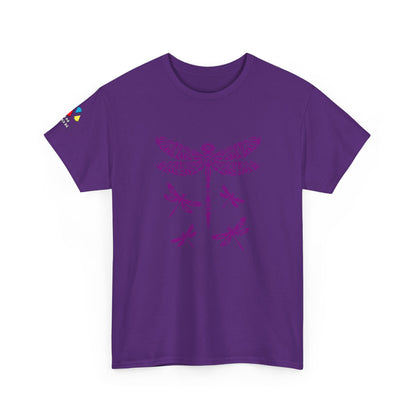 Native Dragonfly in Purple Gildan Unisex Tee
