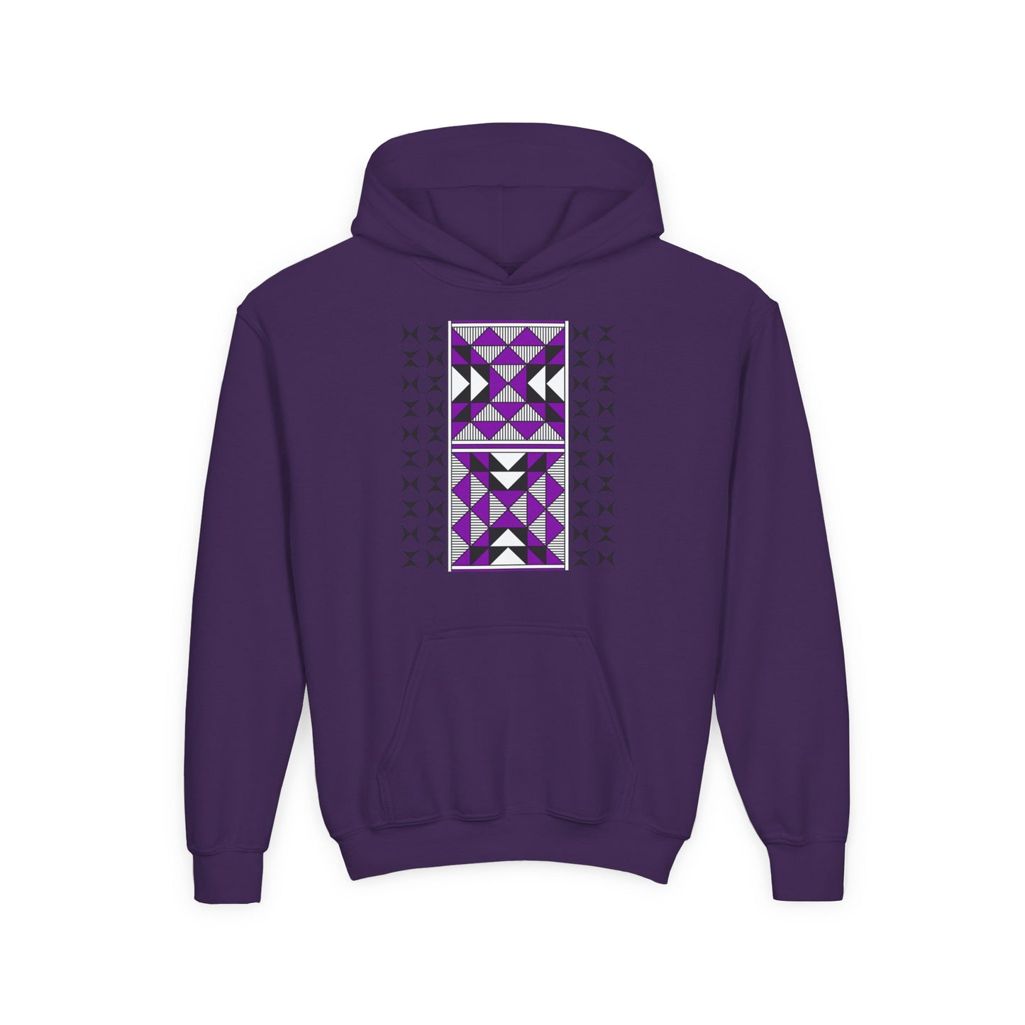 Sacred Mountains in Purple Youth Heavy Blend Hooded Sweatshirt