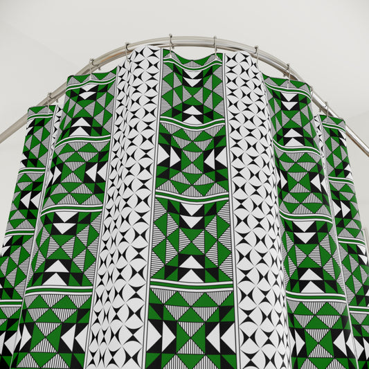 Southwest Mountains in Green Shower Curtains