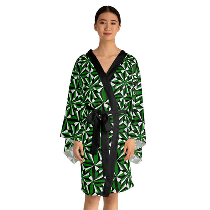 Desert Flowers in Green Kimono Robe – Where Comfort Meets Native Grace