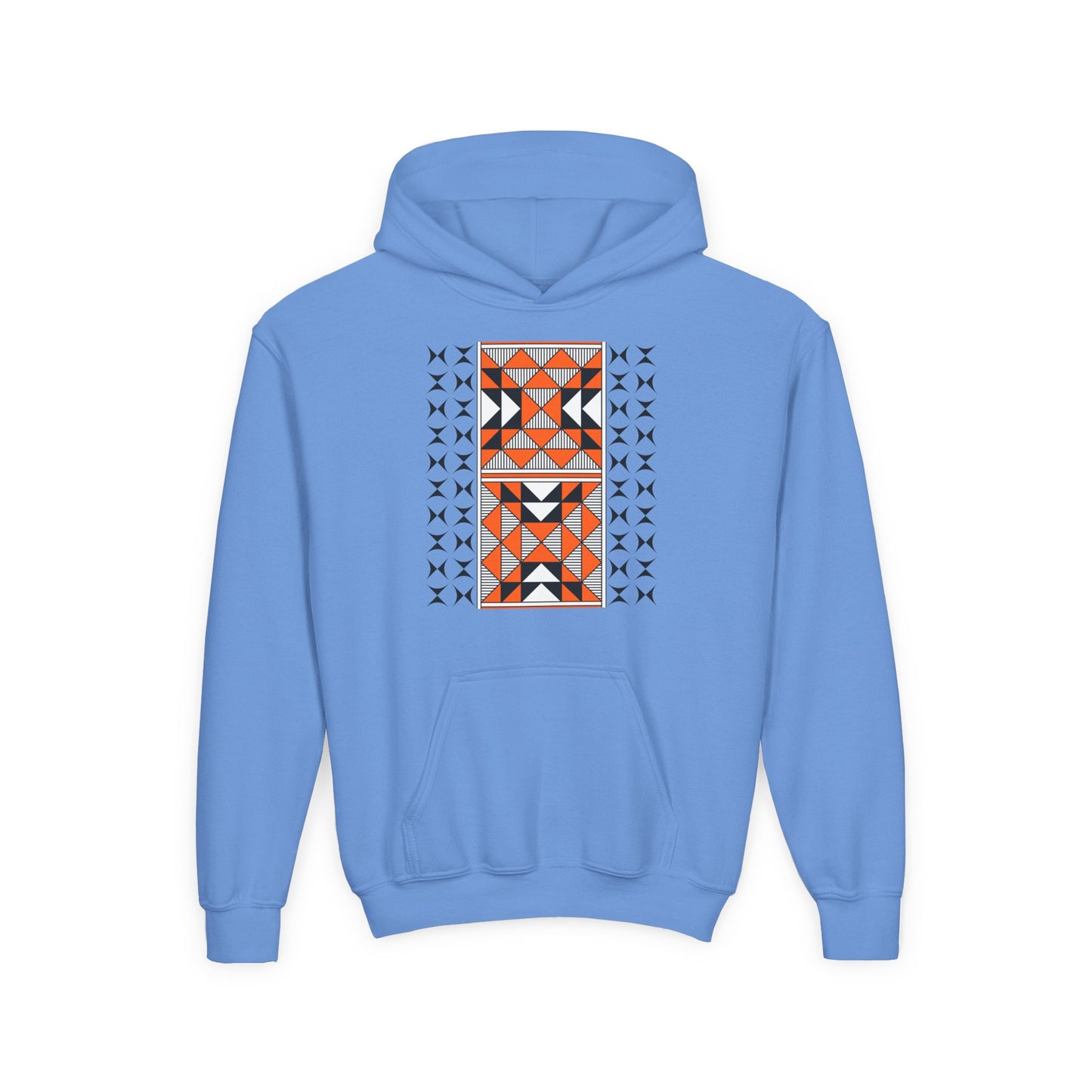 Sacred Mountains in Orange Youth Heavy Blend Hooded Sweatshirt