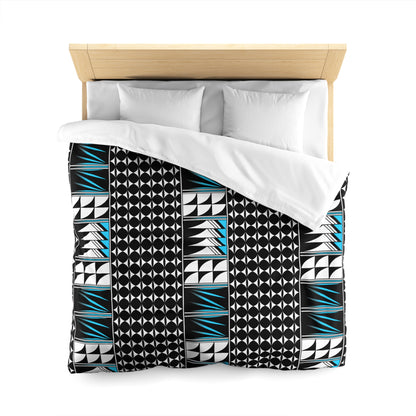 Blessed Feathers in Turquoise Microfiber Duvet Cover