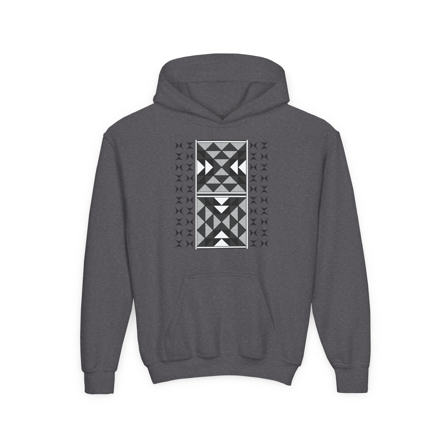 Sacred Mountains in Charcoal Youth Heavy Blend Hooded Sweatshirt
