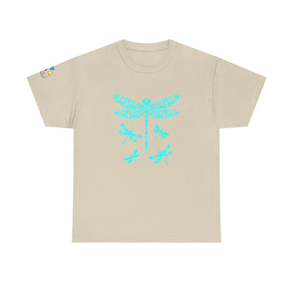 Native Dragonfly in Teal Gildan Unisex Tee