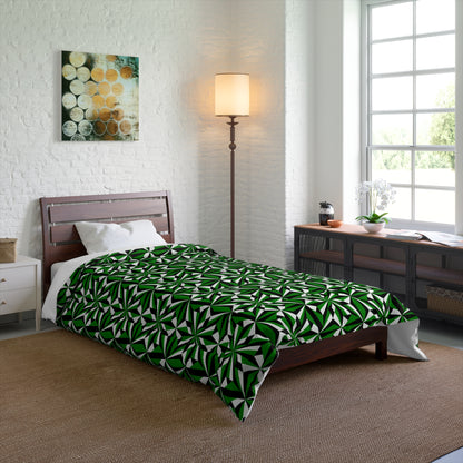 Southwest Desert Flower in Green Comforter
