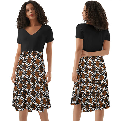 Sacred Winds in Rust - Black Top Summer Dress