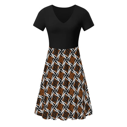 Sacred Winds in Rust - Black Top Summer Dress