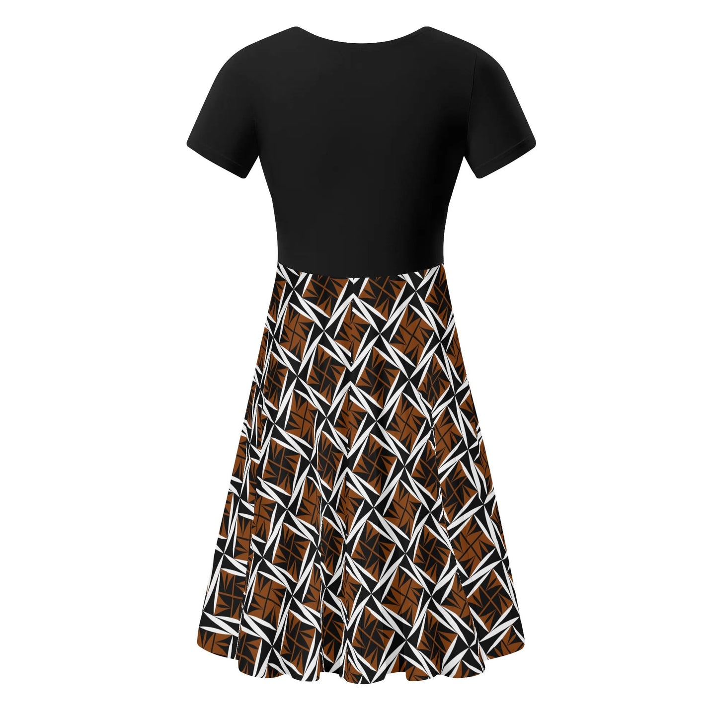 Sacred Winds in Rust - Black Top Summer Dress