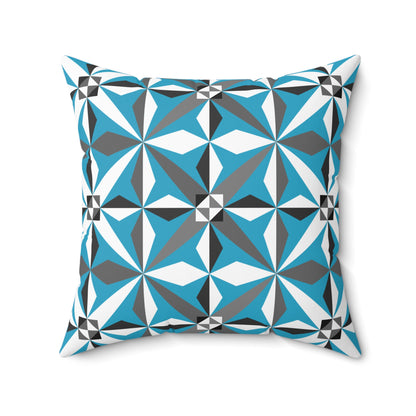 Morning Star in Turquoise Square Pillow