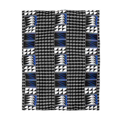 Blessed Feathers in Blue Microfiber Duvet Cover