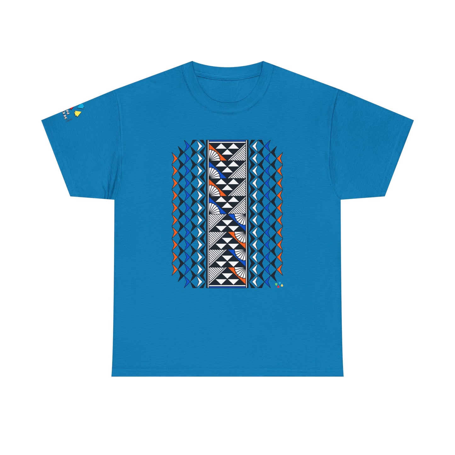 Sun and Rain in Orange/Blue Gildan Unisex Tee