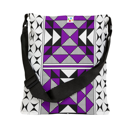 Purple Native Sacred Mountains Adjustable Tote Bag