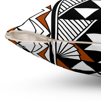 Sun and Rain in Rust Spun Polyester Square Pillow