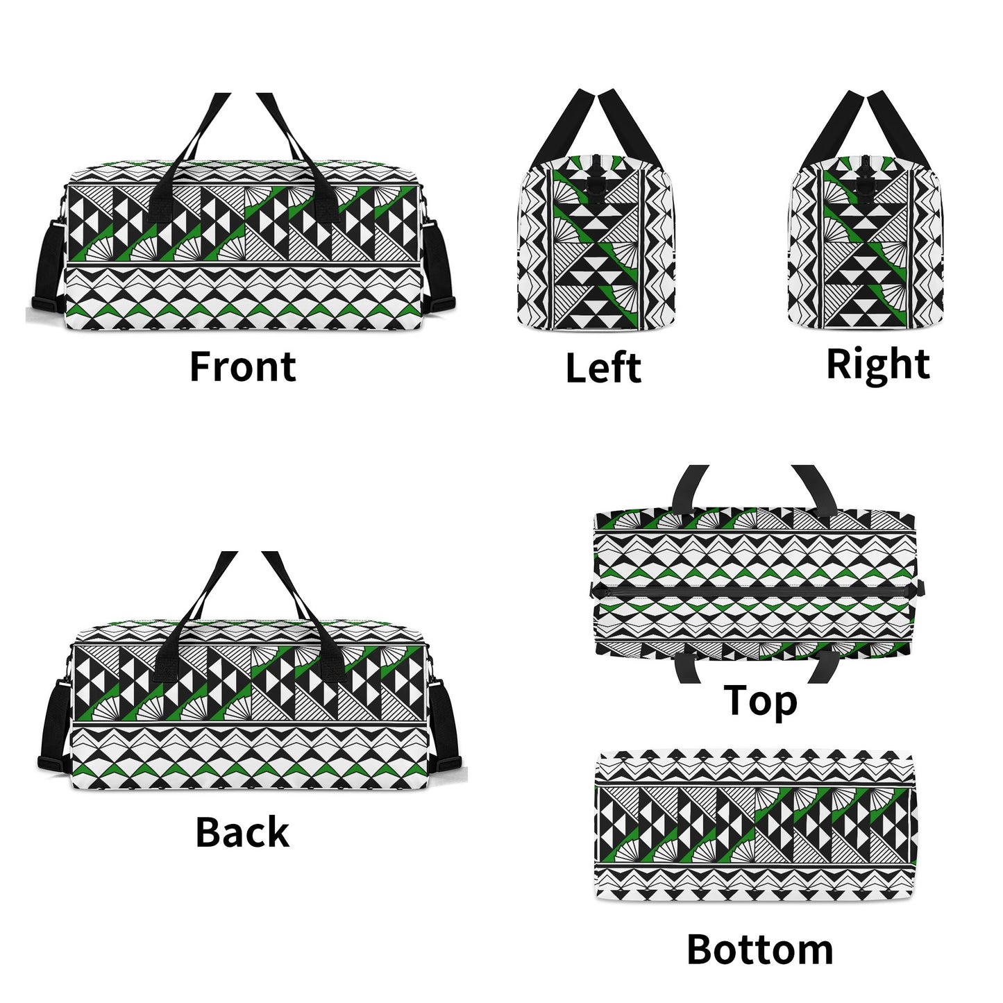 Sun and Rain in Green Duffle Bag
