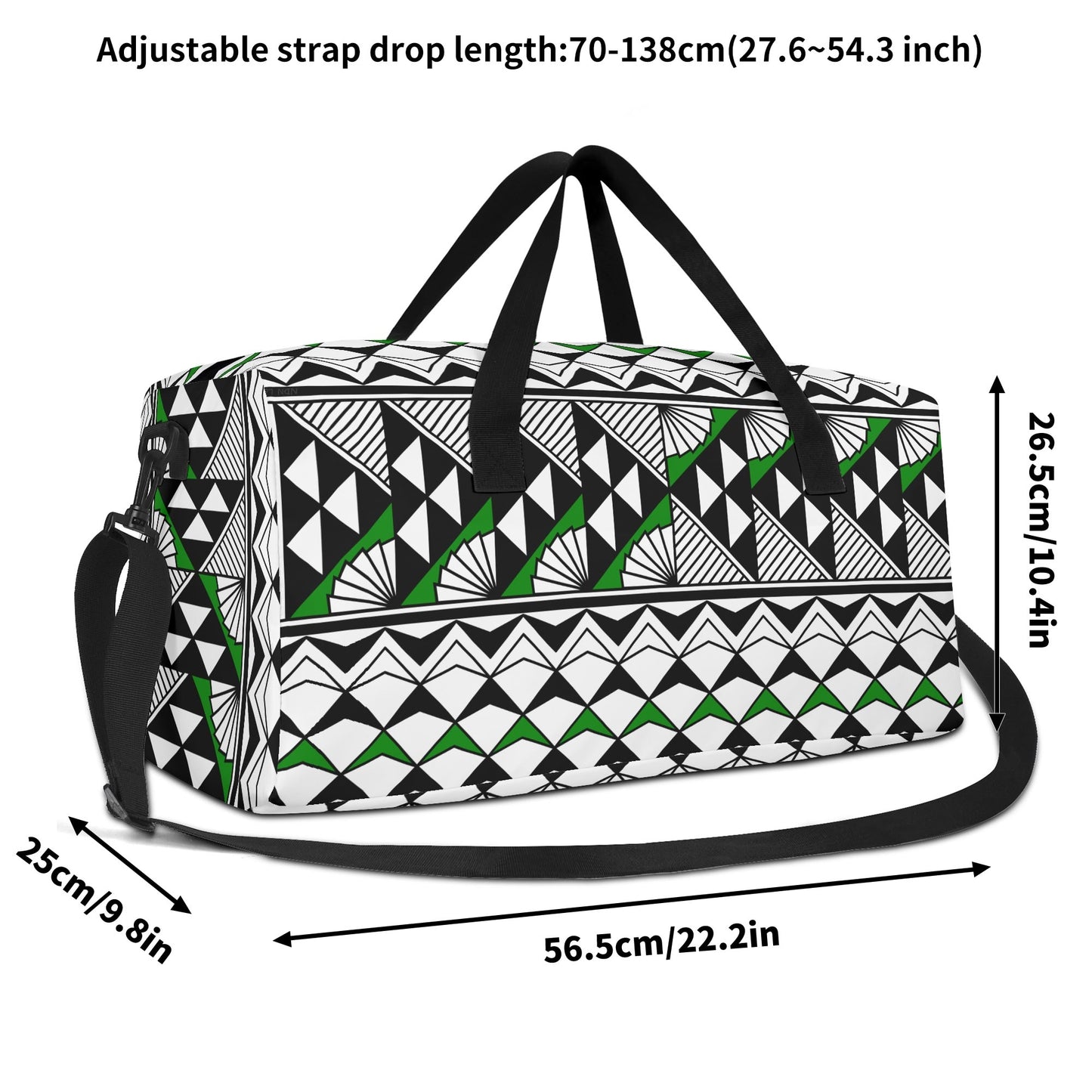 Sun and Rain in Green Duffle Bag