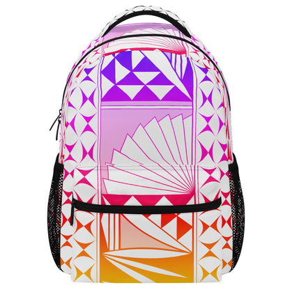 Rainbow Sunrise on White Backpack