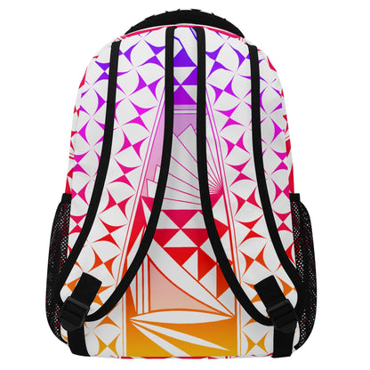 Rainbow Sunrise on White Backpack