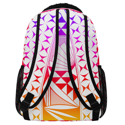 Rainbow Sunrise on White Backpack