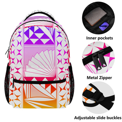 Rainbow Sunrise on White Backpack