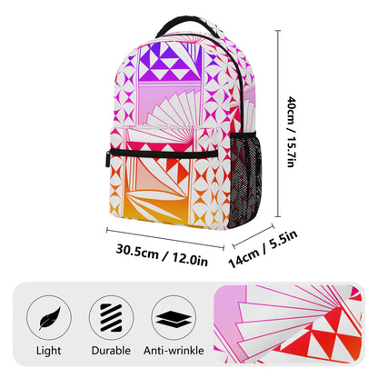 Rainbow Sunrise on White Backpack