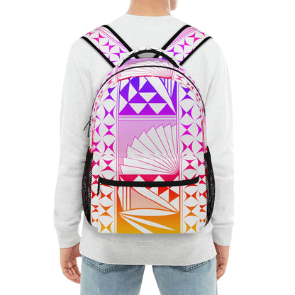 Rainbow Sunrise on White Backpack