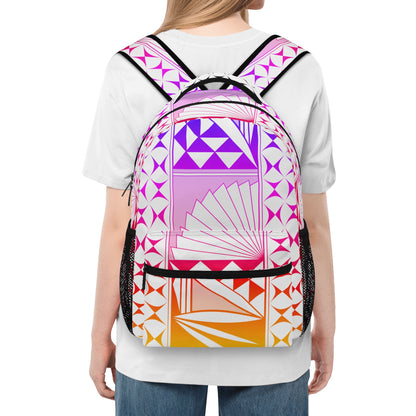 Rainbow Sunrise on White Backpack