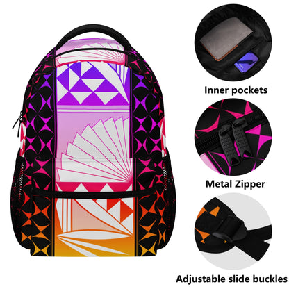 Rainbow Sunrise on Black Backpack