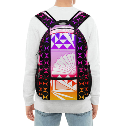 Rainbow Sunrise on Black Backpack